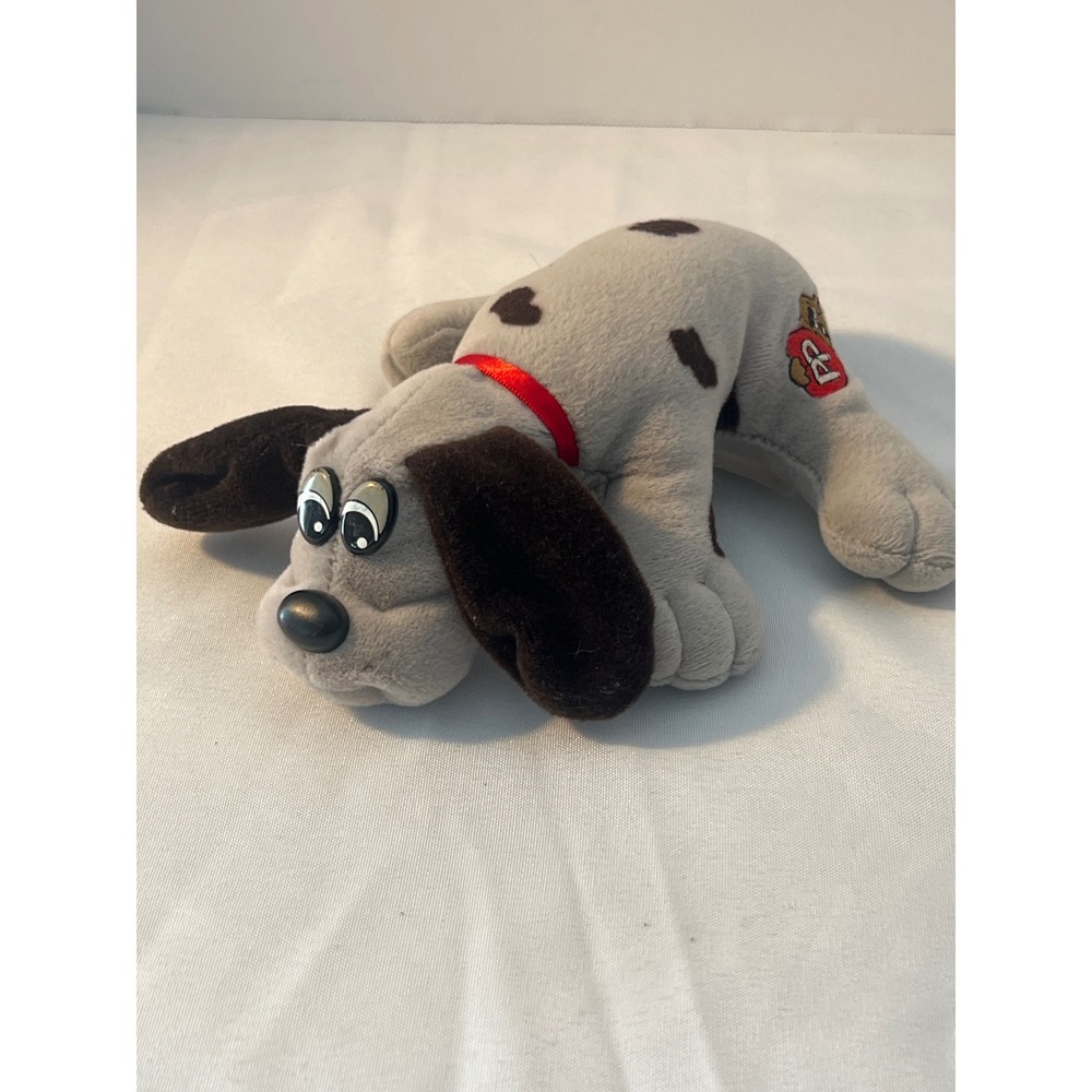Vintage 1993 Pound Puppies‎ Plush Stuffed Animal Spotted Gray Dog Puppy Toy
